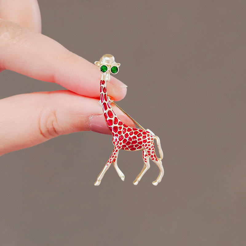 Trâm Cài Áo Hươu Cao Cổ Đính Đá - Hình ảnh 4