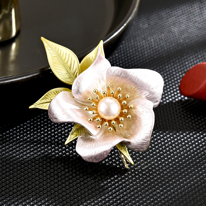 trâm cài áo bông hoa tráng men