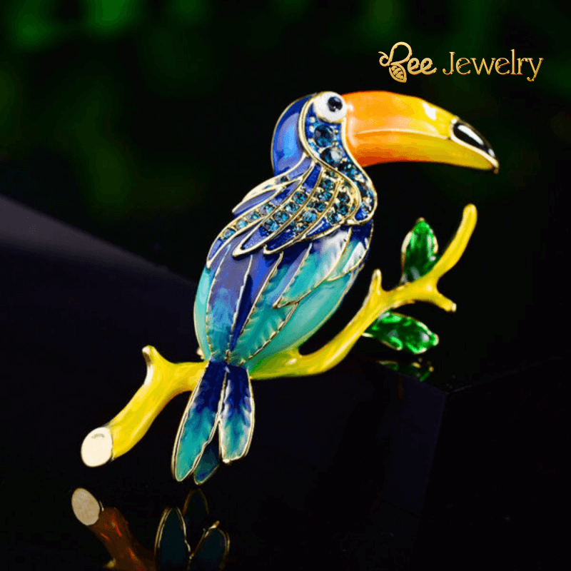 Trâm Cài Áo Con Vẹt Đính Đá Phale