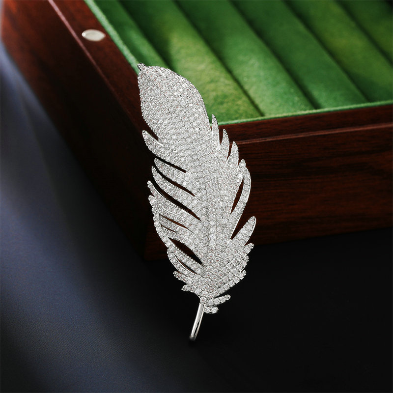 Trâm Cài Áo Lông Vũ Bạch Kim Cao Cấp - Hình ảnh 2