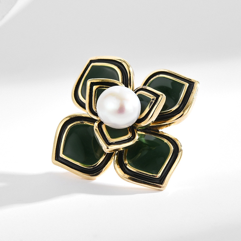 Pin Cài Áo Bông Hoa Đính Ngọc Trai - Hình ảnh 2