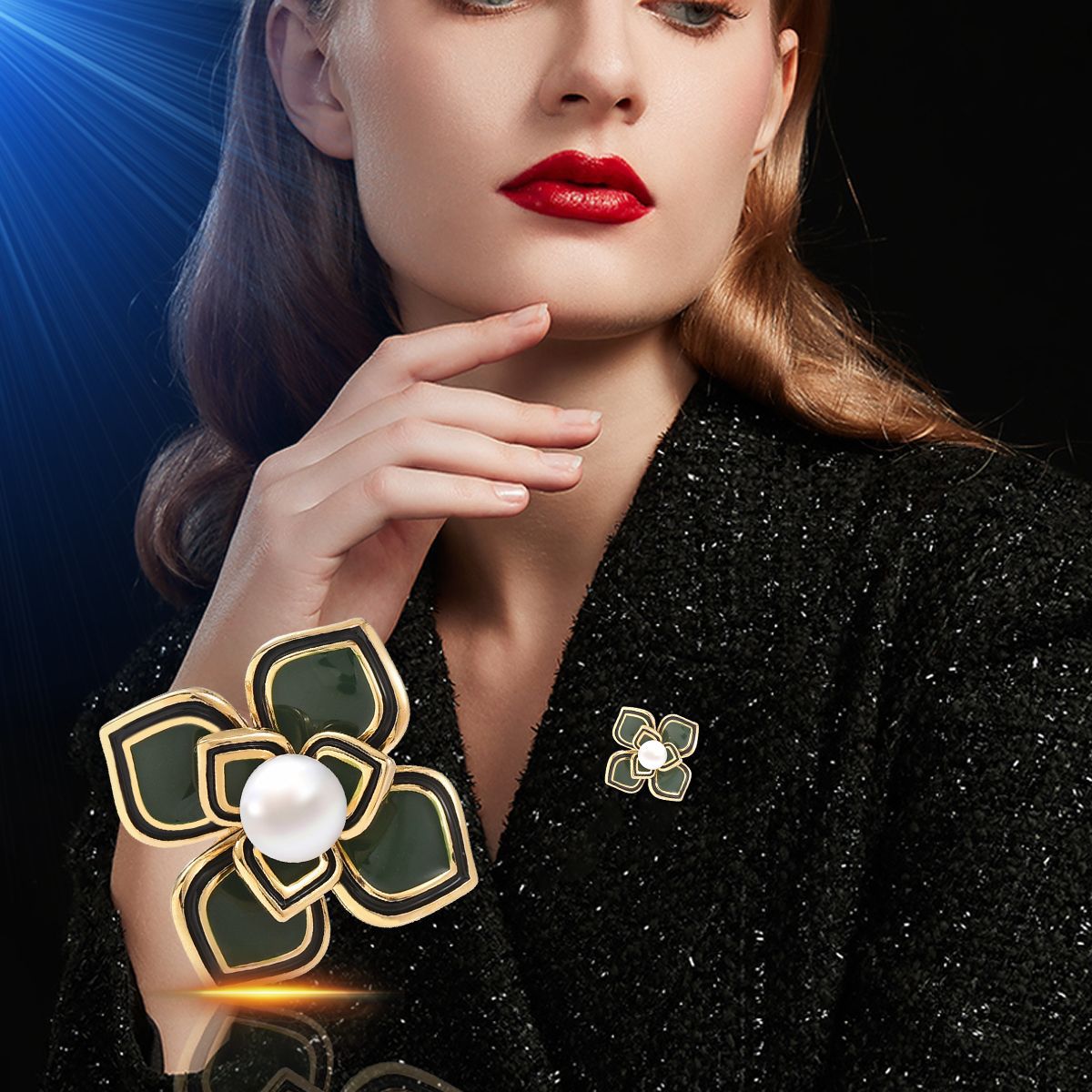 Pin Cài Áo Bông Hoa Đính Ngọc Trai - Hình ảnh 4