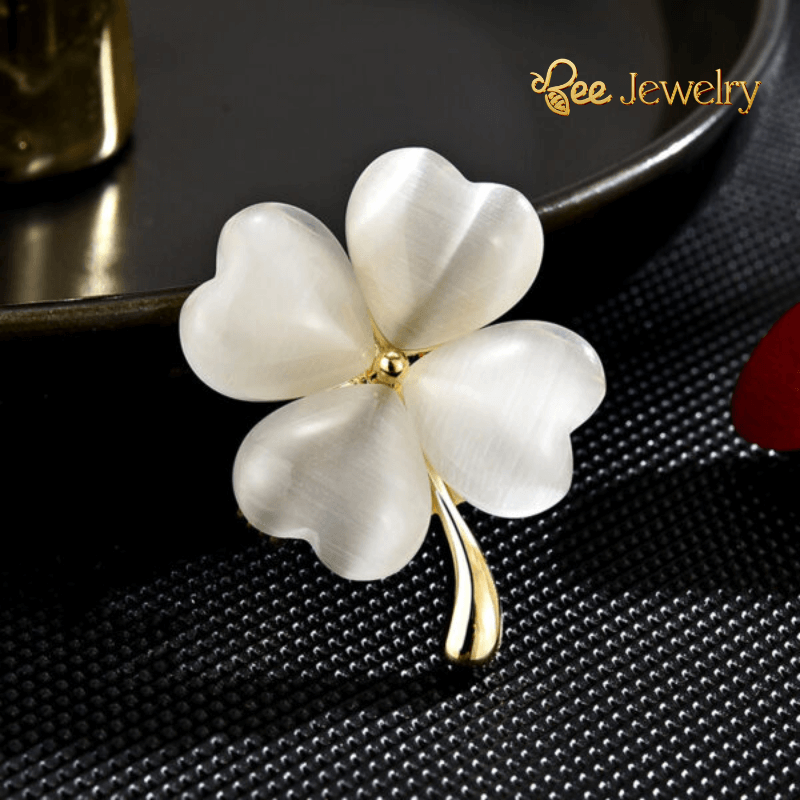 Pin Cài Áo Cỏ 4 Lá May Mắn Đính Phale