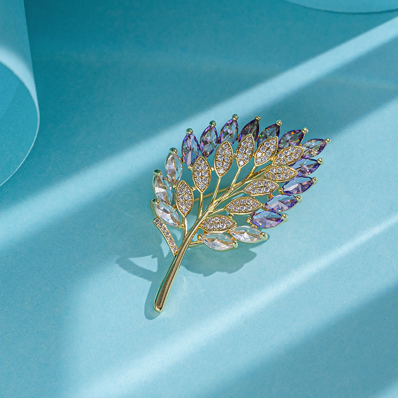 trâm cài áo la tím đính phale