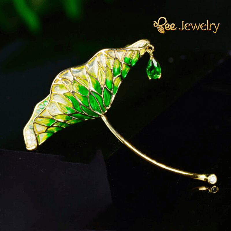 trâm cài áo lá sen xanh