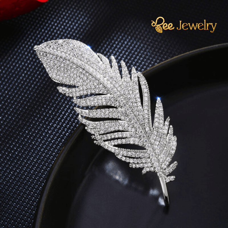 trâm cài áo lông vũ bạch kim