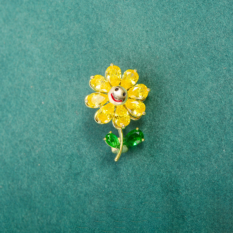 Trâm Cài Áo Hoa Hướng Dương Đính Phale - Hình ảnh 2