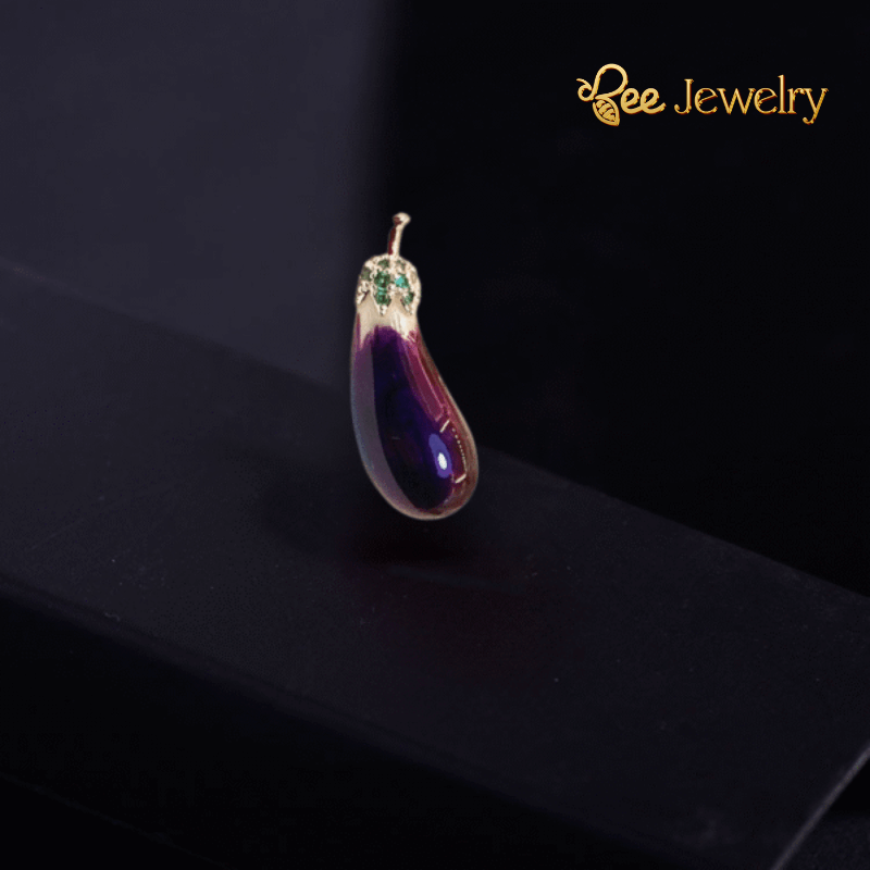 Pin Cài Áo Quả Cà Tím