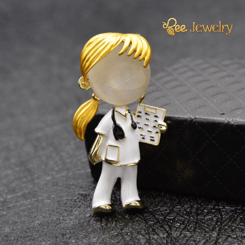 Trâm Cài Áo Nữ Bác Sĩ Tráng Men