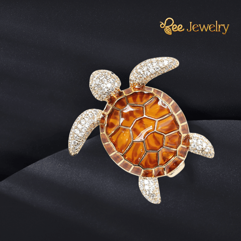 Trâm Cài Áo Rùa Biển Hổ Phách