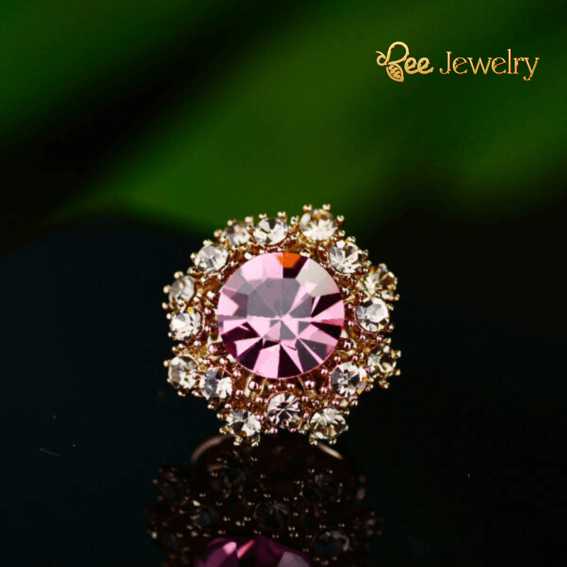 Trâm Cài Áo Vòng Hoa Phale Tím Đính Đá