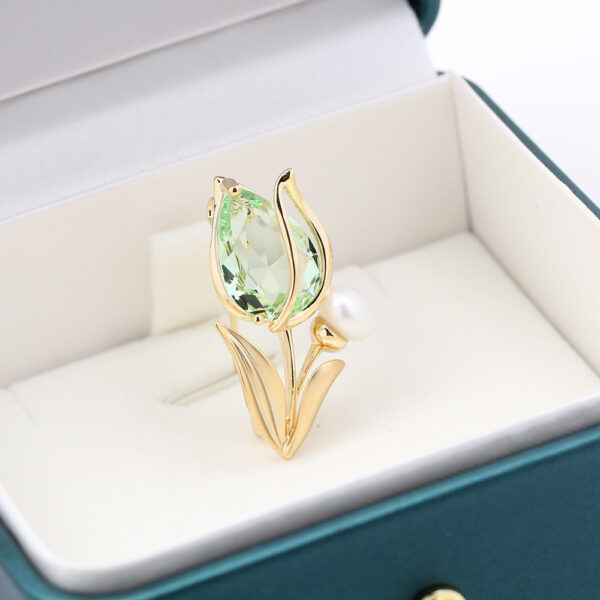 pin cài áo hoa tulip xanh