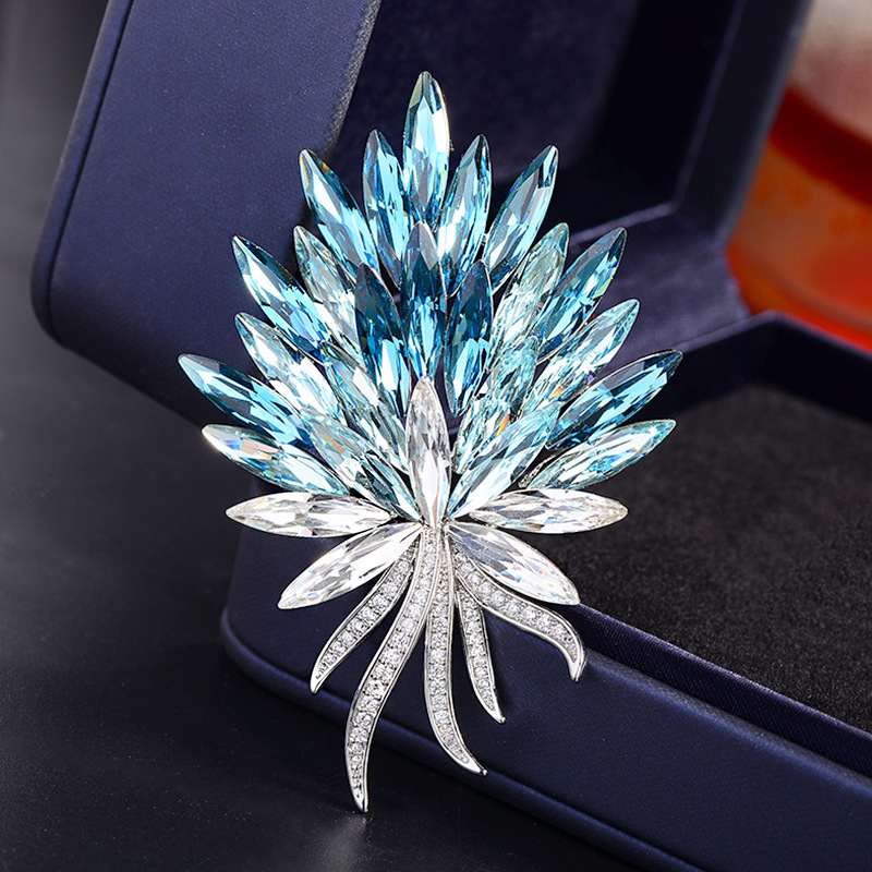 trâm/ghim cài áo bông lúa mình xanh đính phale