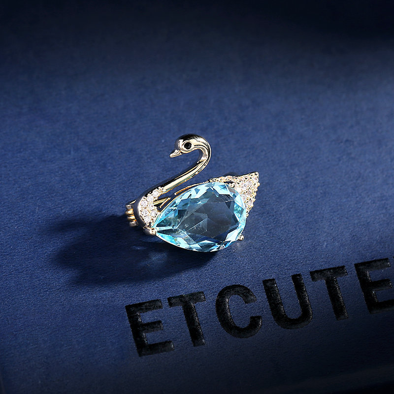 trâm cài áo thiên nga đính phale xanh