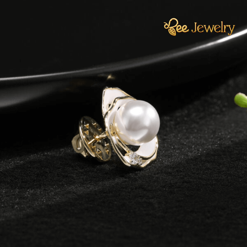 Pin Cài Áo Hoa Đính Ngọc Trai