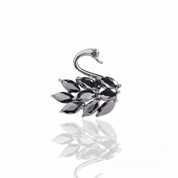 pin cài áo thiên nga đen, vẻ đẹp huyền bí, sang trọng