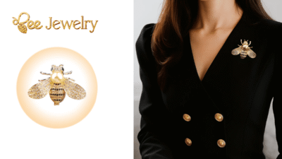 tram cài áo con ong vàng